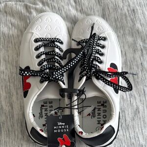 Brand New With Tag! Disney White and Black Sneakers with Polka Dot Laces